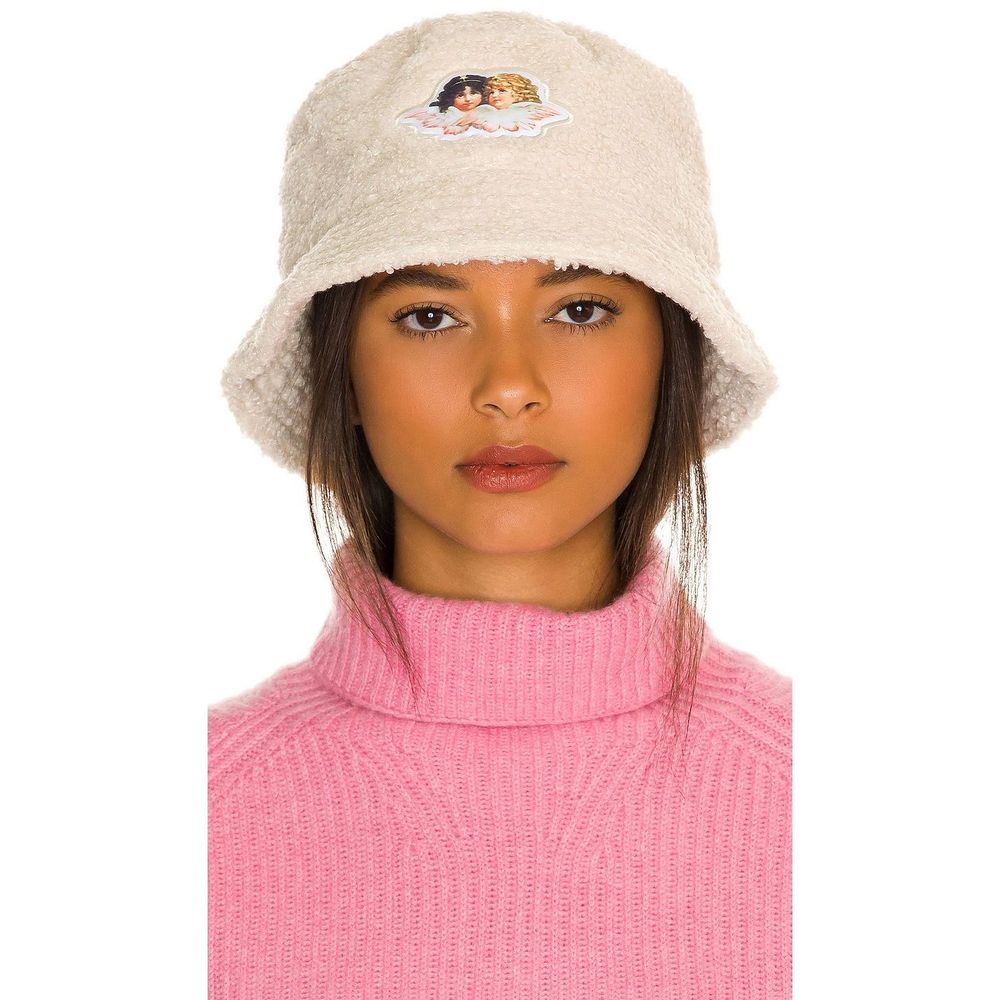 NEW Size all FIORUCCI Faux Fur Bucket Hat in White REVOLVE MSRP $80